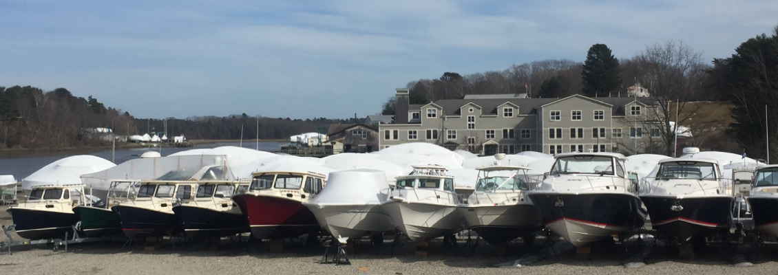 Boats at the outdoor storage area