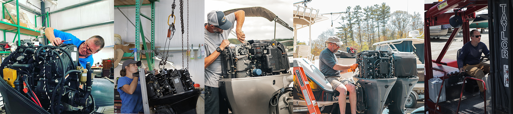 Yarmouth Boat Yard Service Department Staff at Work